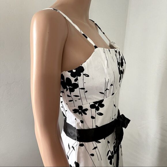 A.P.N.Y White Black Floral Summer Dress Sz 10 - Picture 7 of 13